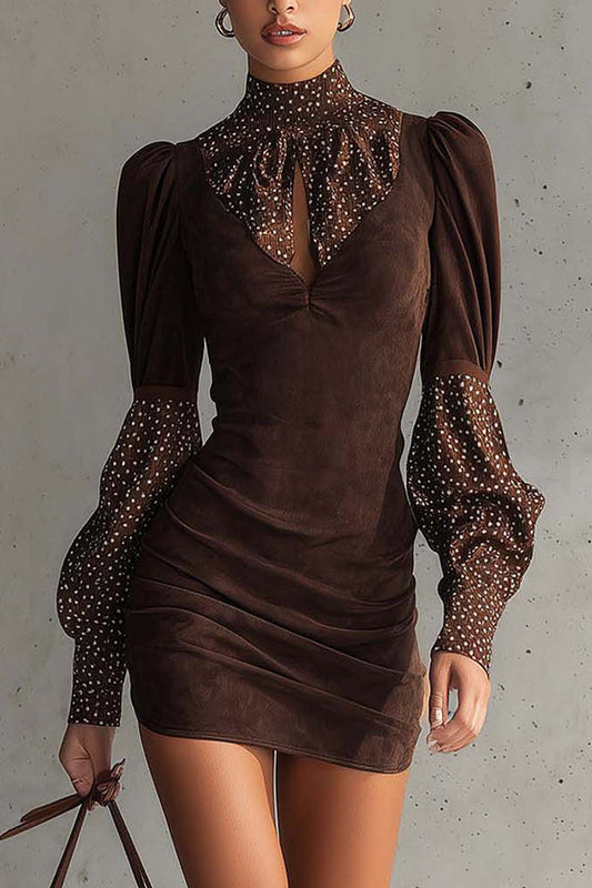 Suède Patchwork Mini Jurk